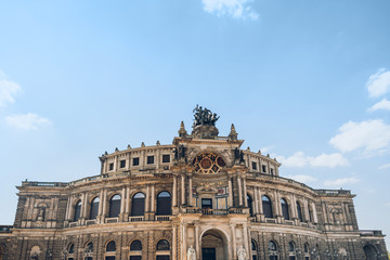 Obraz premium low angle view of beautiful architecture of Semperoper opera house in Dresden, Germany
