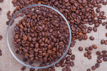 Coffee beans in cup