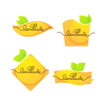 vector collection of bright and shine logo, stickers, emblems and banners for homemade citrus limonade