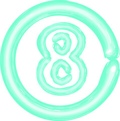 Colorful neon figure 8