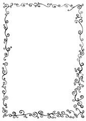 Doodle frame with  doodles decorative line ornament background.