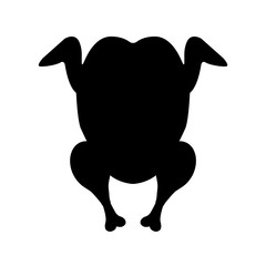 Chicken icon, silhouette, logo on white background