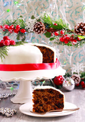 Obraz na płótnie Canvas Traditional Christmas cake