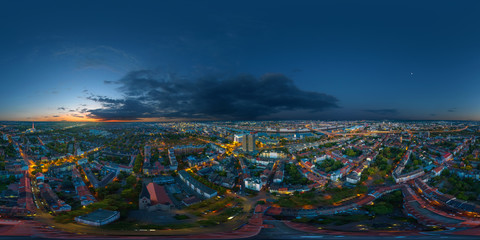 360° VR Luftbild Ludwigshafen und Mannheim bei Nacht