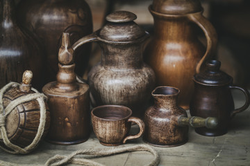 Fototapeta na wymiar diverse beautiful pottery