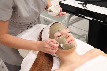 facial treatment of young woman
