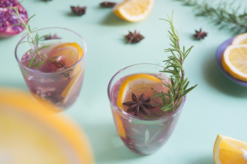 Pomegrante with orange and rosemary