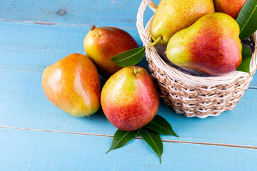 Sweet pears in the basket