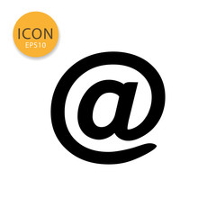 At sign mail icon on white background.