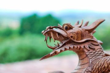 Wooden dragon face