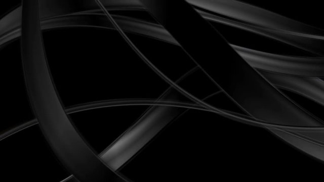 Black abstract smooth silk curved waves motion design. Video animation Ultra HD 4K 3840x2160