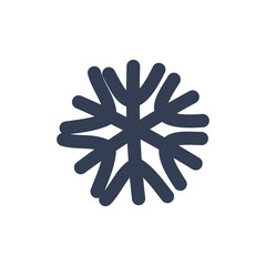 ChSnowflake icon. Black silhouette snow flake sign, isolated on white background. Flat design. Symbol of winter, frozen, Christmas, New Year holiday. Graphic element decoration. Vector illustration