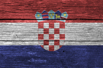 Croatia Flag on the wooden wall