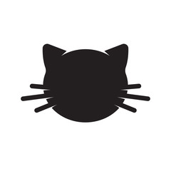 Cat head icon, silhouette. Vector illustration isolated on white background