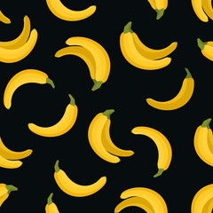 Seamless background with yellow bananas.