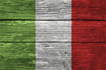 Italy Flag on the wooden wall