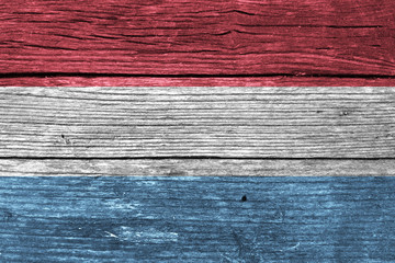 Luxemburg Flag on the wooden wall