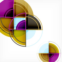 Creative circles geometric abstract background with 3d effect