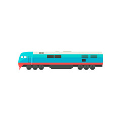 Fototapeta premium Modern blue railway locomotive vector Illustration on a white background