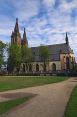 Beautiful Neo Gothic Church of Saint Peter and Paul in Vysehrad (