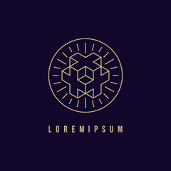 Abstract geometric logo design with crosses