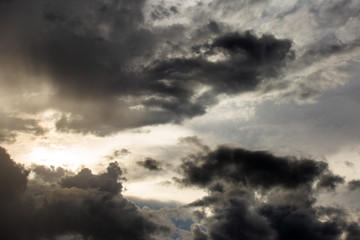 colorful dramatic sky with cloud at sunset.