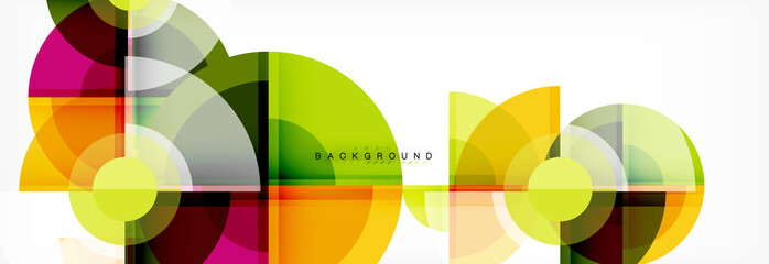 Abstract background - multicolored circles, trendy minimal geometric design