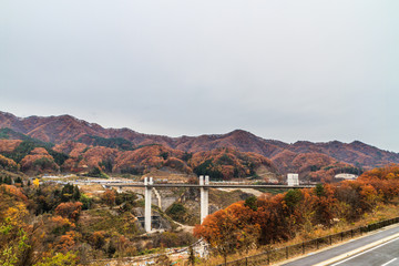 Naklejka premium 2017年秋の八ッ場ダム予定地の風景