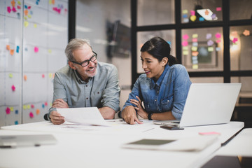 Coworkers in a late meeting