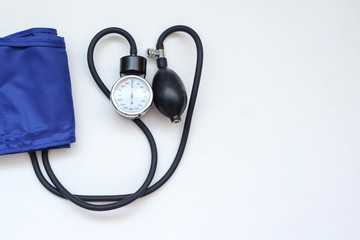 A stethoscope, close view, white background
