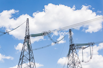 Elements of a high-voltage power line with a voltage of 750,000 volts