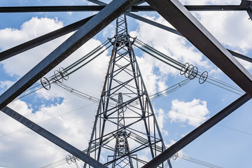 Elements of a high-voltage power line with a voltage of 750,000 volts