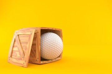 Golf ball inside cargo crate