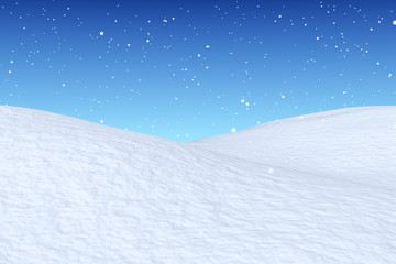 Fototapeta na wymiar Snowfall over snow field