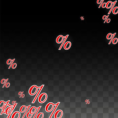 Luxury Vector Gold Percentage Sign Confetti on Transparent. Percent Sale Background. Business, Economics Print. Discount Illustration. Promotion Poster. Black Friday Banner. Special offer Template.