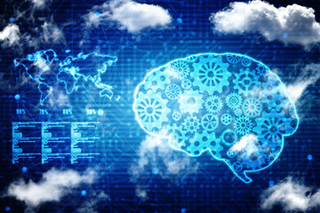 2D rendering illustration.  gears on a white background