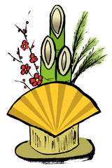 年賀状素材　門松