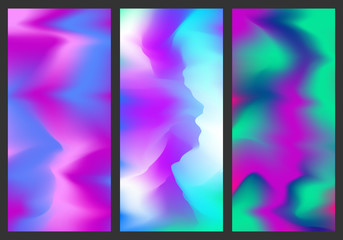 Colorful Holographic Background. Vibrant Neon Backdrop on Device Display.