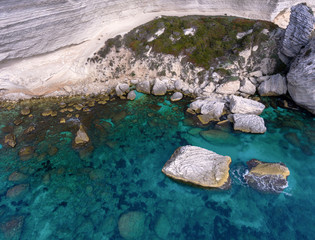 Fototapeta premium Clear turquoise water near the rocky shore of the Mediterranean sea