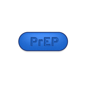 PrEP Blue Pill. Vector Illustration Isolated On White Background