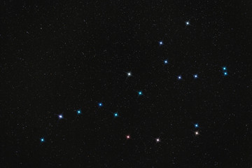 Ursa Major constellation against black night sky