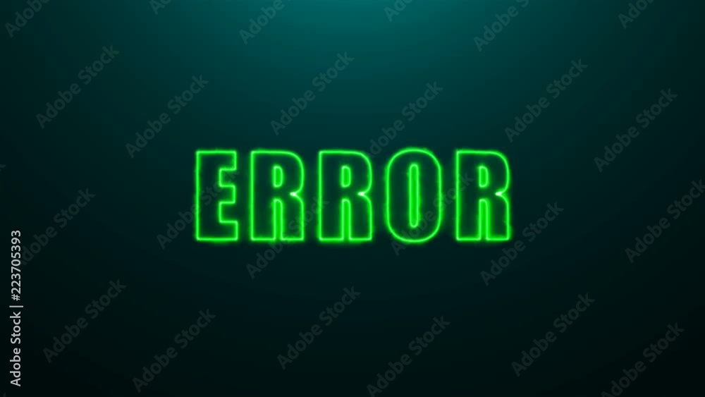 Poster letters of error text on background with top light, 3d rendering background, computer generating for