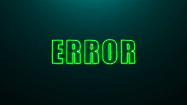 Letters of Error text on background with top light, 3d rendering background, computer generating for gaming