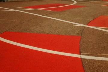 Painted asphalt floor at Disengof Sqyare, Tel Aviv, Israel