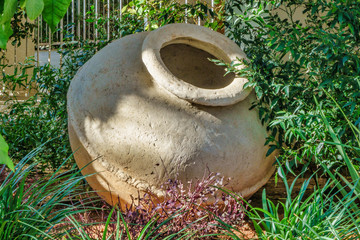 Fototapeta premium Outdoor ceramic vase in the street, Tel Aviv, Israel