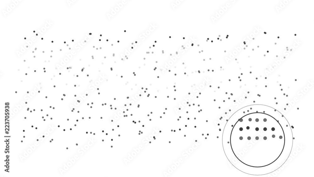 Poster 2d abstract background with random movement of elements that becomes straight under the influence of