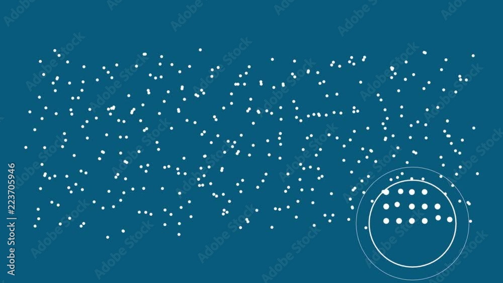 Poster 2d abstract background with random movement of elements that becomes straight under the influence of