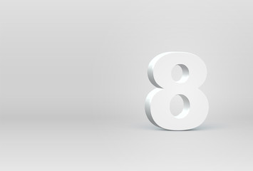 High detailed 3D font character, vector illustration