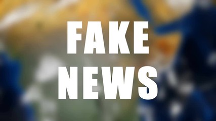 Letters of Fake news text on background with rotating earth, 3d rendering background, computer generating for news - Powered by Adobe