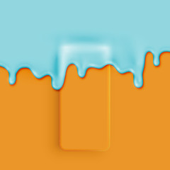 High detailed 3D matte smatphone covered with paint, vector illustration